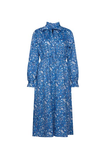 SEIDENSTICKER Casual-Kleid Druck Mittelblau
