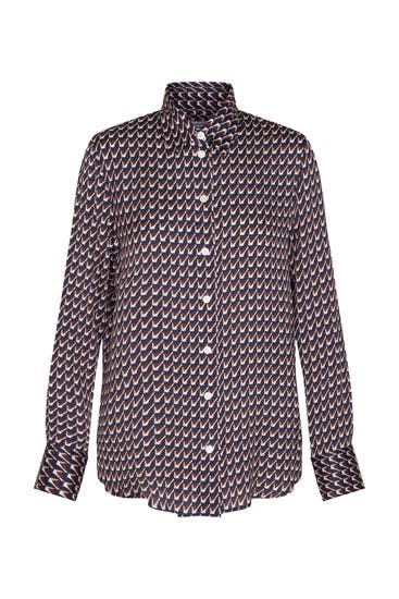 SEIDENSTICKER - Business-Bluse Druck Dunkelblau