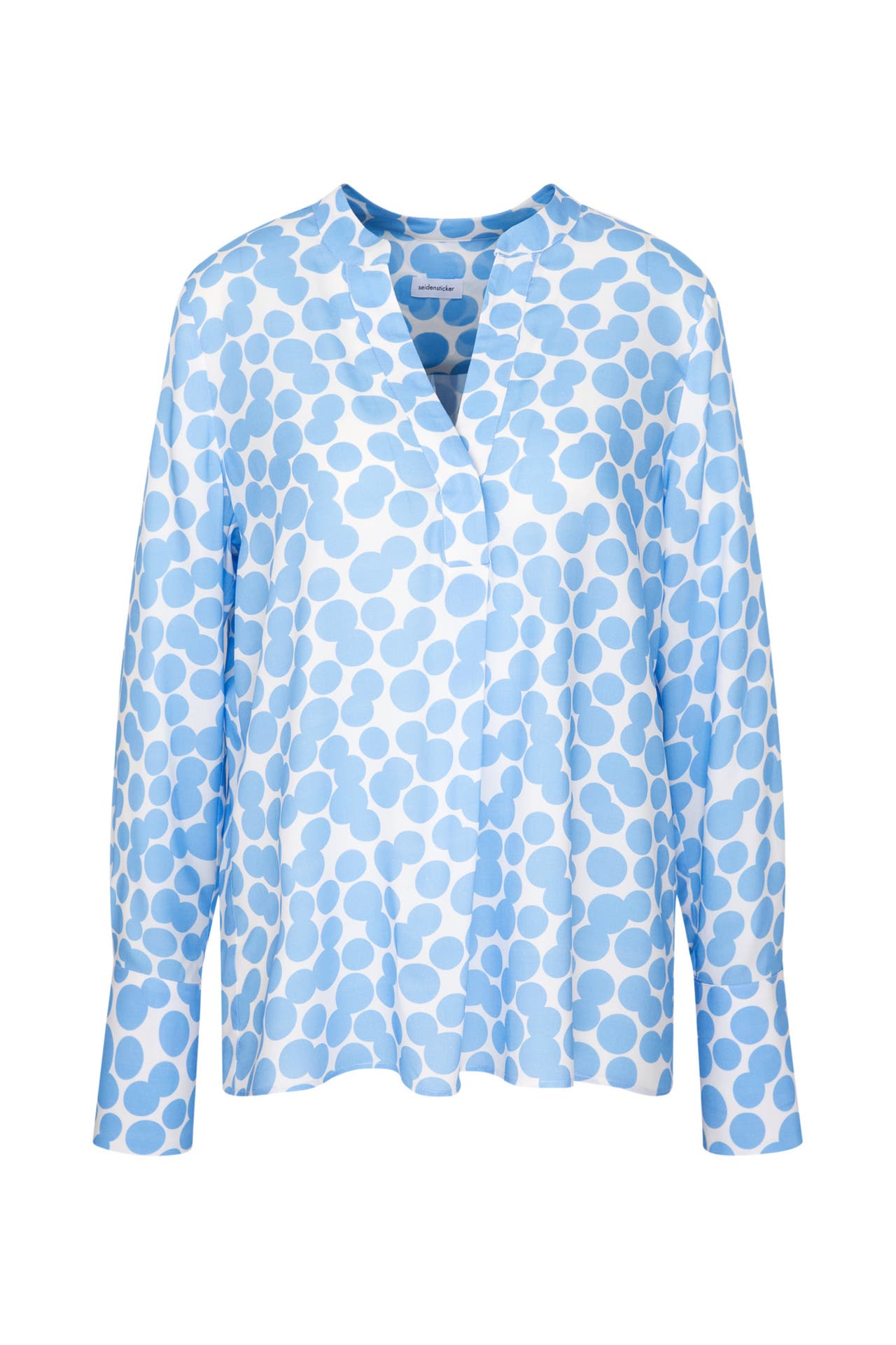 SEIDENSTICKER Business-Bluse Punkte Mittelblau, Bild 1