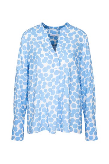 SEIDENSTICKER Business-Bluse Punkte Mittelblau