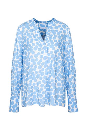 SEIDENSTICKER Business-Bluse Punkte Mittelblau