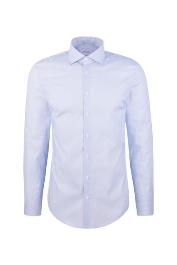 SEIDENSTICKER Business-Hemd Druck Mittelblau Regular Fit