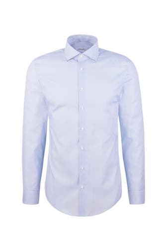 SEIDENSTICKER Business-Hemd Druck Mittelblau Regular Fit
