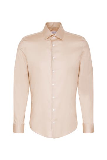 SEIDENSTICKER Business-Hemd Uni Beige Extra Slim Fit