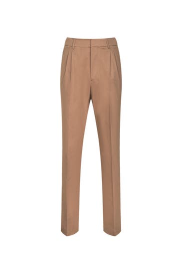 SEIDENSTICKER Stoffhose Uni Braun Straight