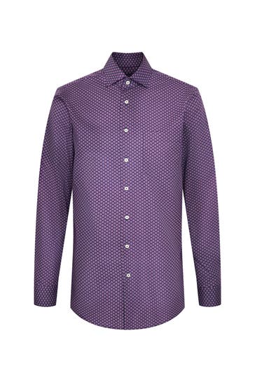 SEIDENSTICKER Business-Hemd Druck Lila Regular Fit