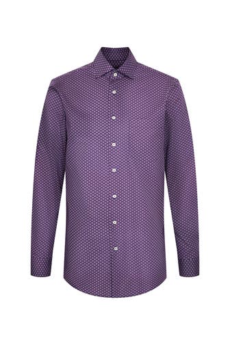 SEIDENSTICKER Business-Hemd Druck Lila Regular Fit