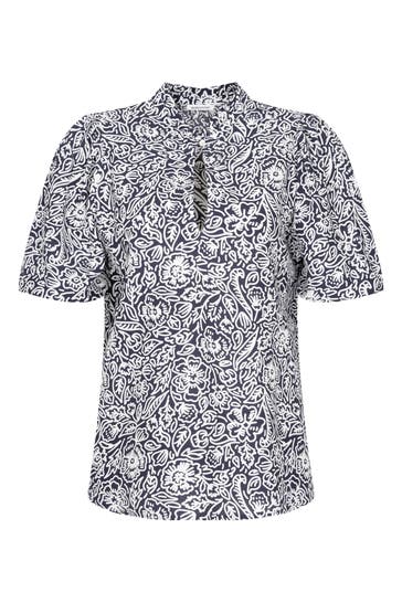 SEIDENSTICKER Business-Bluse Floral Dunkelblau