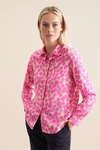 SEIDENSTICKER Business-Bluse Druck Rosa