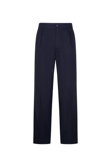 SEIDENSTICKER Stoffhose Uni Dunkelblau Straight