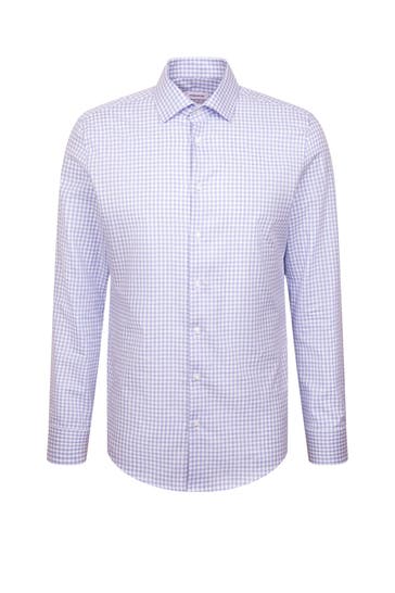 SEIDENSTICKER Business-Hemd Karo Mittelblau Slim Fit