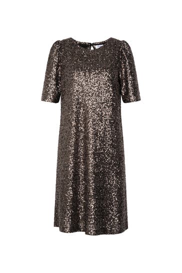 SEIDENSTICKER Casual-Kleid Pailletten Gold