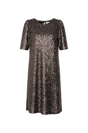 SEIDENSTICKER Casual-Kleid Pailletten Gold