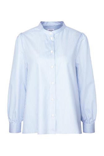 SEIDENSTICKER Business-Bluse Streifen Mittelblau