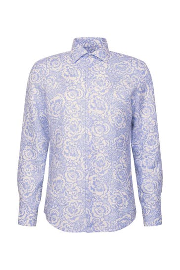 SEIDENSTICKER Business-Hemd Druck Hellblau Slim Fit