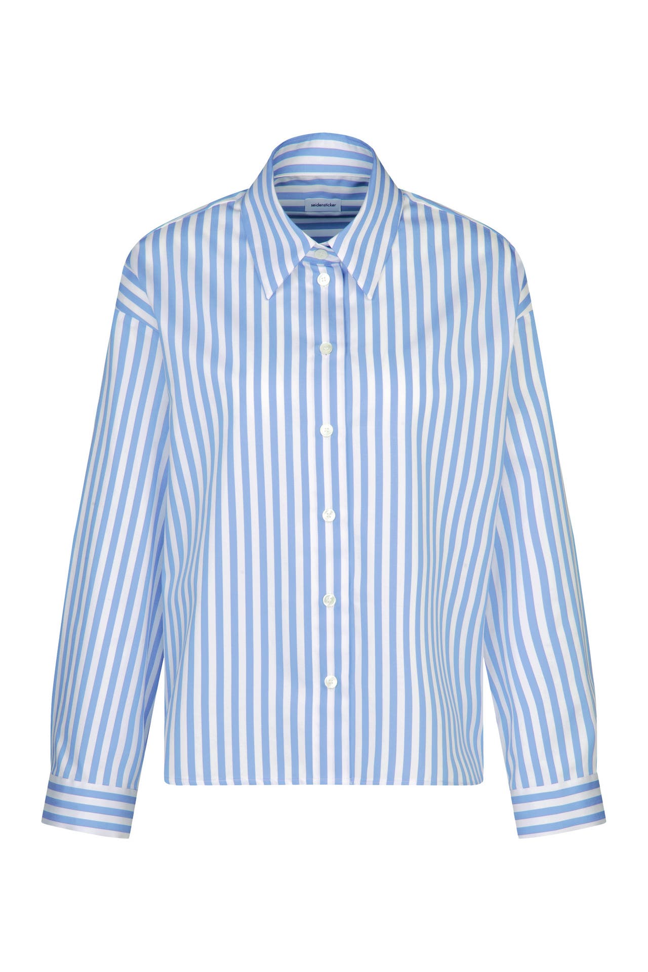 SEIDENSTICKER Business-Bluse Gestreift Hellblau, Bild 1