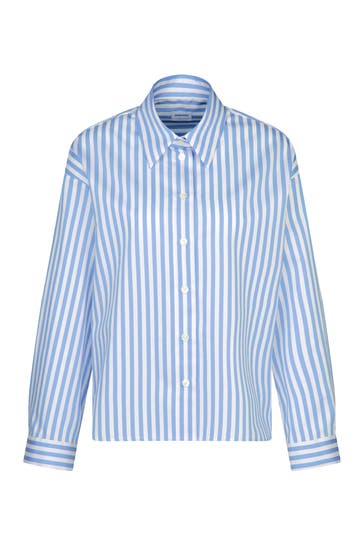 SEIDENSTICKER Business-Bluse Gestreift Hellblau