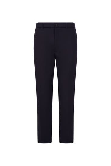 SEIDENSTICKER Stoffhose Uni Dunkelblau Straight