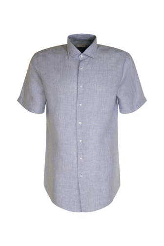 SEIDENSTICKER Kurzarmhemd Uni Hellblau Regular Fit