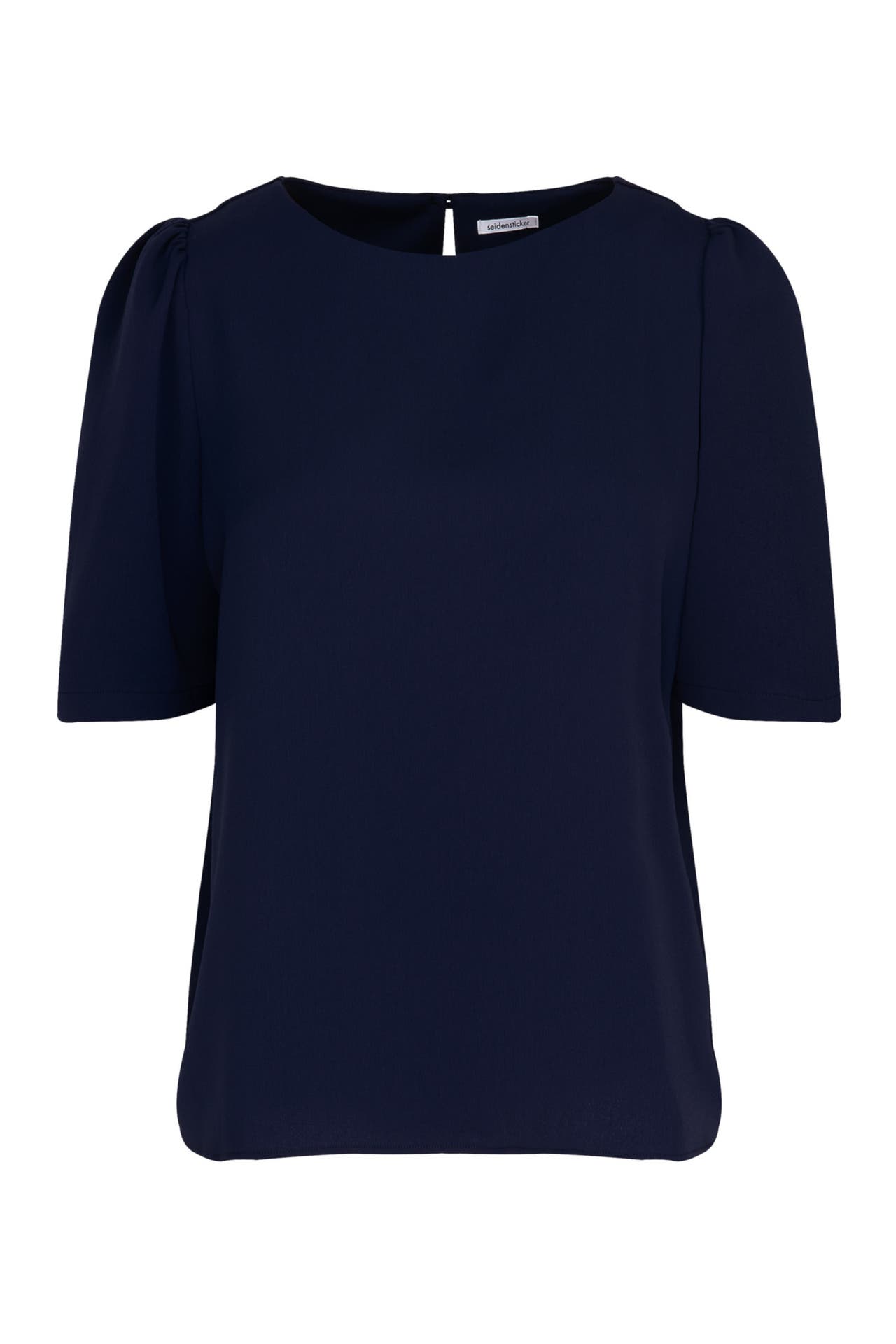 SEIDENSTICKER Business-Bluse Uni Dunkelblau, Bild 1