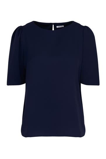 SEIDENSTICKER Business-Bluse Uni Dunkelblau