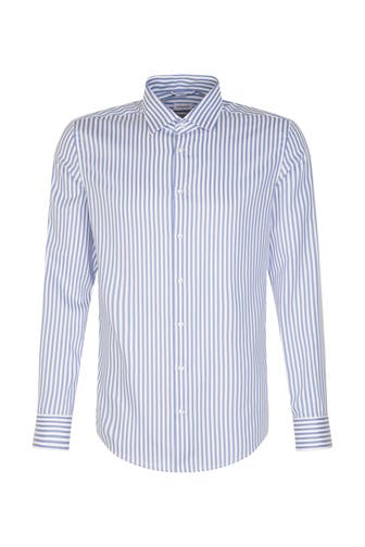 SEIDENSTICKER Business-Hemd Gestreift Mittelblau Slim Fit