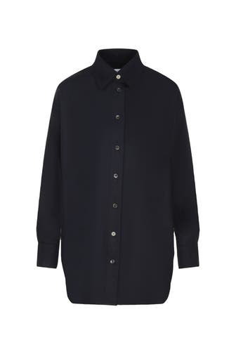 SEIDENSTICKER Business-Bluse Uni Melange Dunkelblau