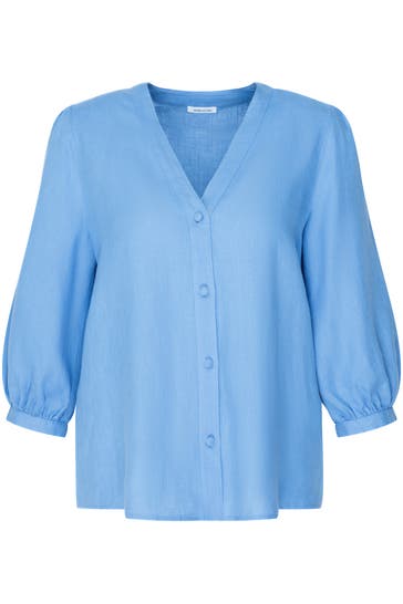 SEIDENSTICKER Business-Bluse Uni Hellblau