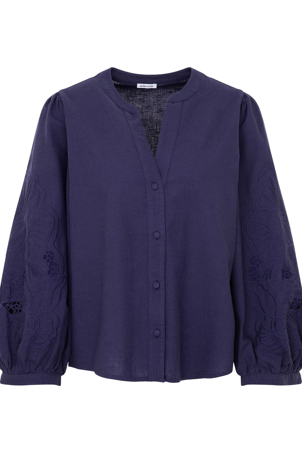 SEIDENSTICKER Business-Bluse Uni Mittelblau, Bild 1