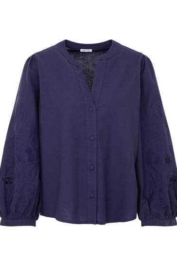 SEIDENSTICKER Business-Bluse Uni Mittelblau
