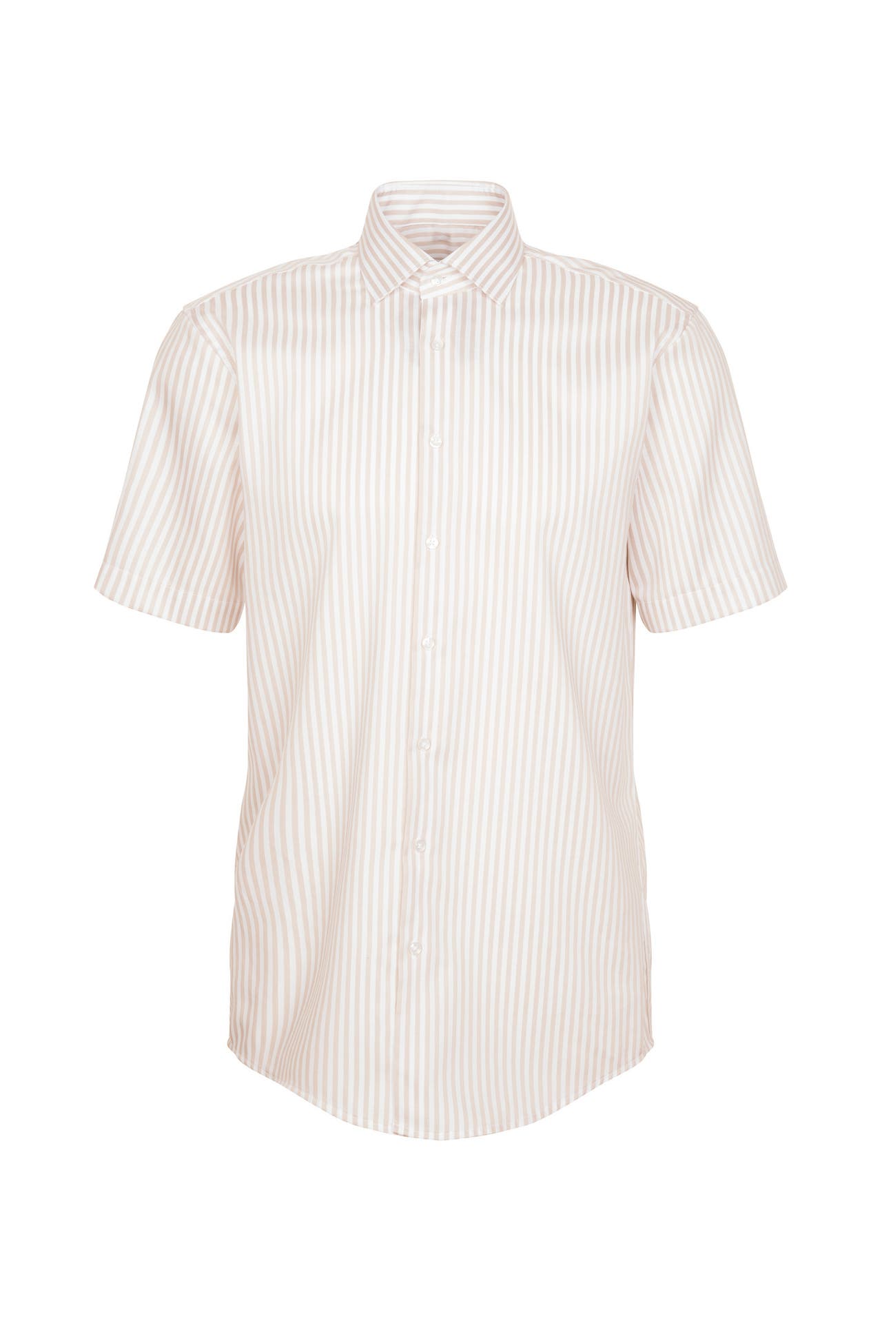 SEIDENSTICKER Kurzarmhemd Streifen Beige Regular Fit, Bild 1
