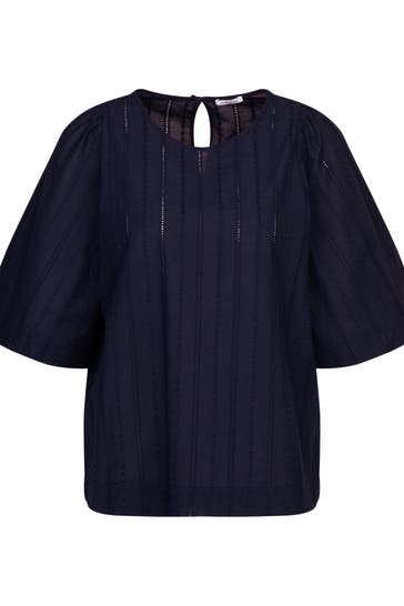 SEIDENSTICKER Business-Bluse Streifen Dunkelblau