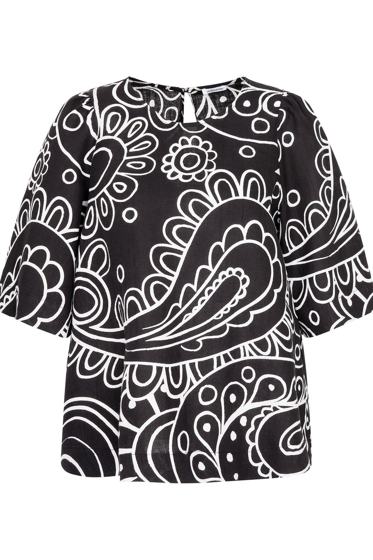 SEIDENSTICKER Business-Bluse Paisley Schwarz, Bild 1