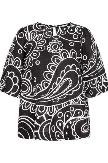 SEIDENSTICKER Business-Bluse Paisley Schwarz