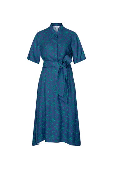 SEIDENSTICKER Casual-Kleid Druck Dunkelblau