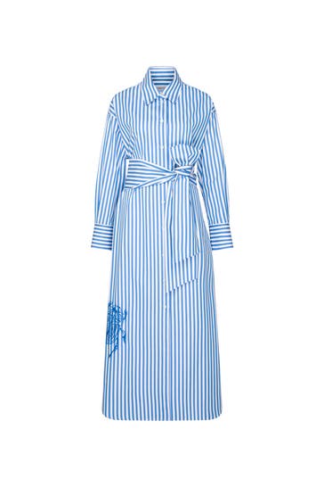 SEIDENSTICKER Casual-Kleid Streifen Mittelblau