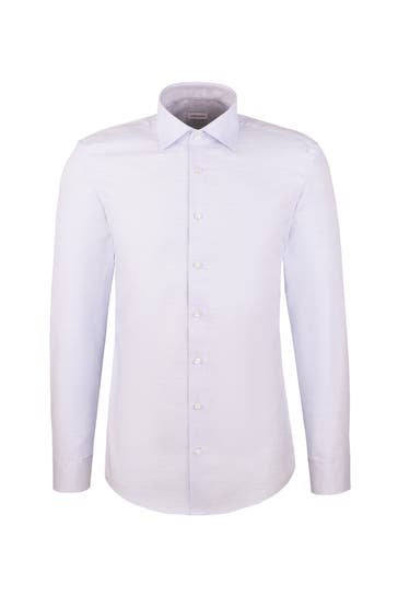 SEIDENSTICKER Business-Hemd Struktur Mittelblau Slim Fit