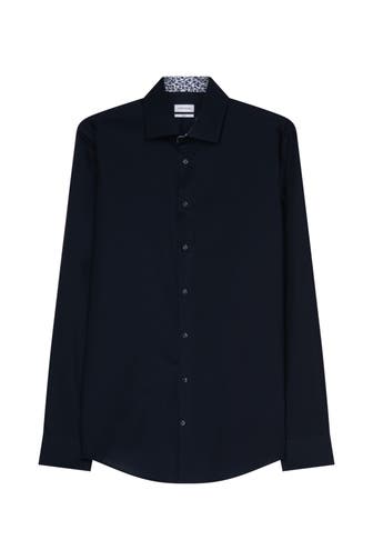 SEIDENSTICKER Business-Hemd Uni Dunkelblau Slim Fit