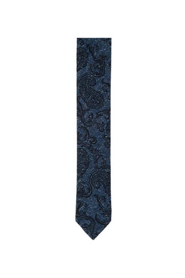 SEIDENSTICKER Krawatten & Fliegen Paisley Mittelblau