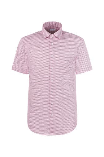 SEIDENSTICKER Kurzarmhemd Druck Rosa Regular Fit
