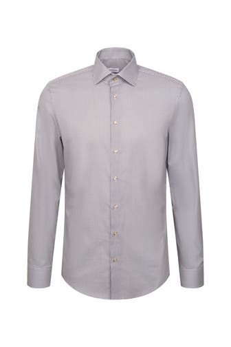 SEIDENSTICKER Business-Hemd Druck Dunkelblau Slim Fit