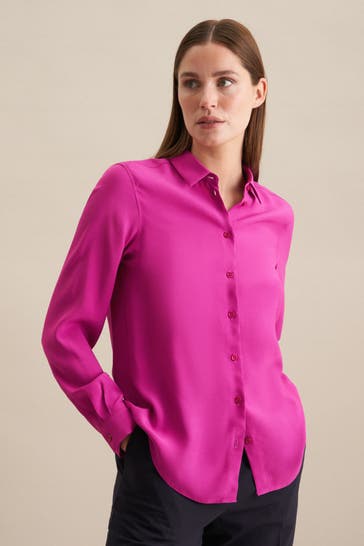SEIDENSTICKER Business-Bluse Uni Lila