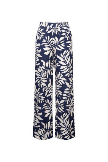 SEIDENSTICKER Business-Hose Blätter Dunkelblau Straight