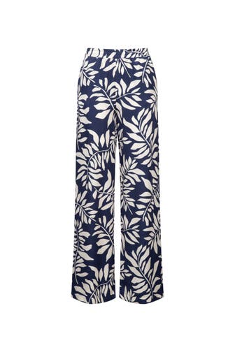 SEIDENSTICKER Business-Hose Blätter Dunkelblau Straight