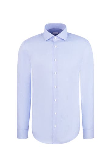 SEIDENSTICKER Business-Hemd Struktur Mittelblau Loose Fit