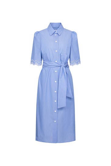 SEIDENSTICKER Casual-Kleid Gestreift Mittelblau