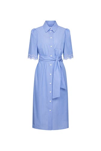 SEIDENSTICKER Casual-Kleid Gestreift Mittelblau