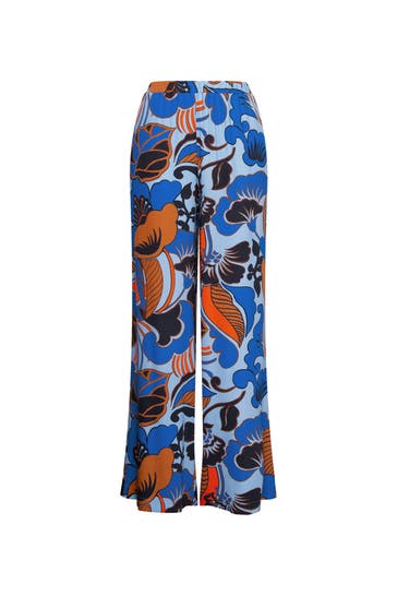 SEIDENSTICKER Business-Hose Floral Mittelblau Straight