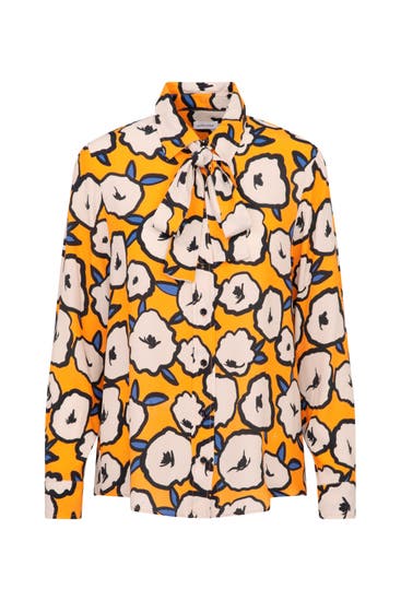 SEIDENSTICKER - Business-Bluse Druck Orange