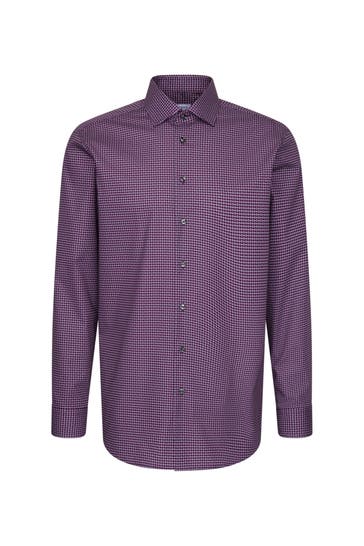 SEIDENSTICKER Business-Hemd Druck Lila Regular Fit